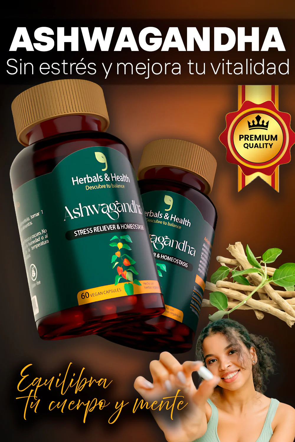 ASHWAGANDHA  REDUCE EL ESTRÉS - MEJORA EL SUEÑO - REDUCE EL CORTISOL