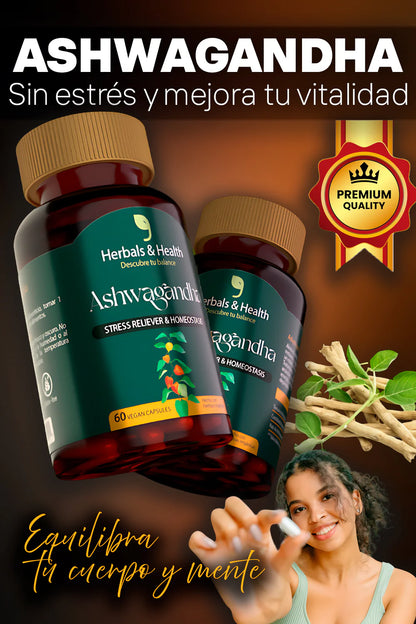 ASHWAGANDHA  REDUCE EL ESTRÉS - MEJORA EL SUEÑO - REDUCE EL CORTISOL