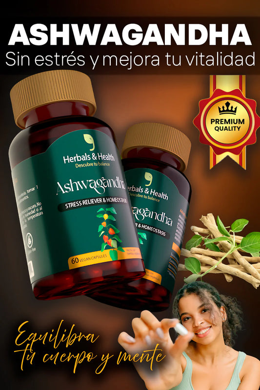 ASHWAGANDHA  REDUCE EL ESTRÉS - MEJORA EL SUEÑO - REDUCE EL CORTISOL